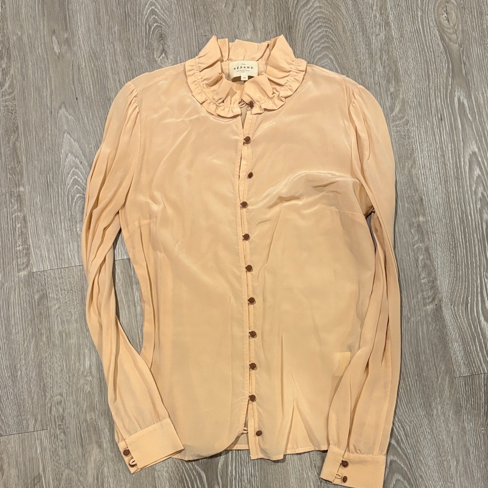 Sezane Blush Ruffle Blouse - Picture 2 of 4